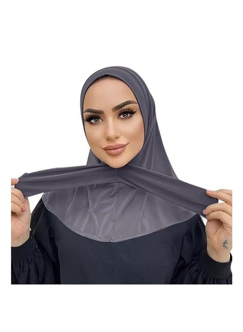 Fashion Muslim Hijab for Women Instant Snap Fastener Hijab Inner Cap Full Cover Head Wraps Scarf Islam Turban Caps - Image 2